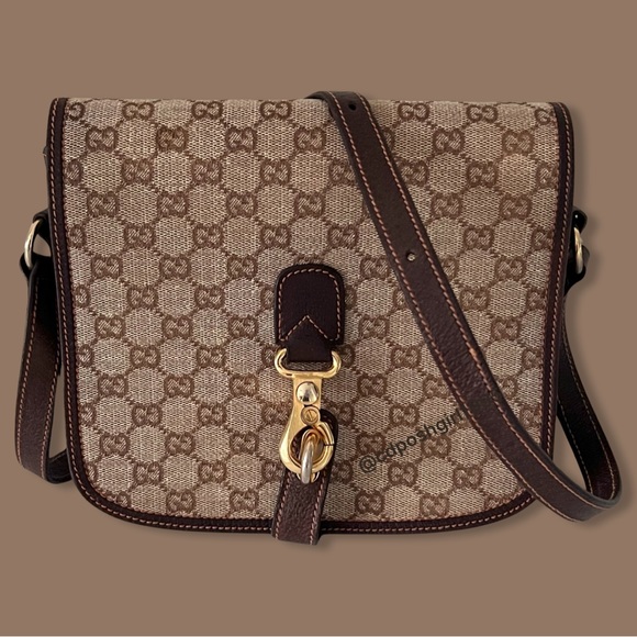 Vintage 1970s Gucci Ophidia Canvas monogram leather Flap accordion shoulder bag - Picture 16 of 16